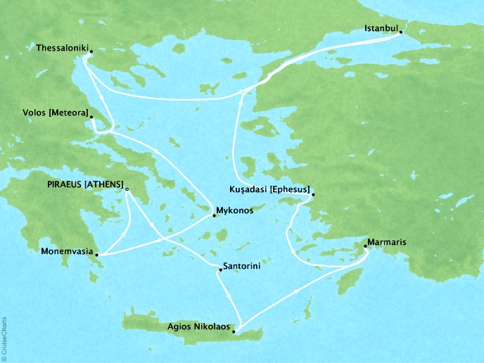 Silversea Cruises - Athens (Piraeus) to Athens (Piraeus) (14 days ...