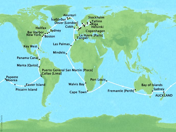 Princess Cruises - World Cruise – Roundtrip Auckland (112 days)