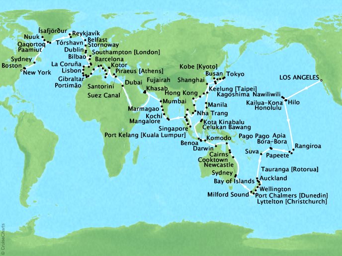 Oceania Cruises - Around The World in 180 Days (181 days) | Virtuoso