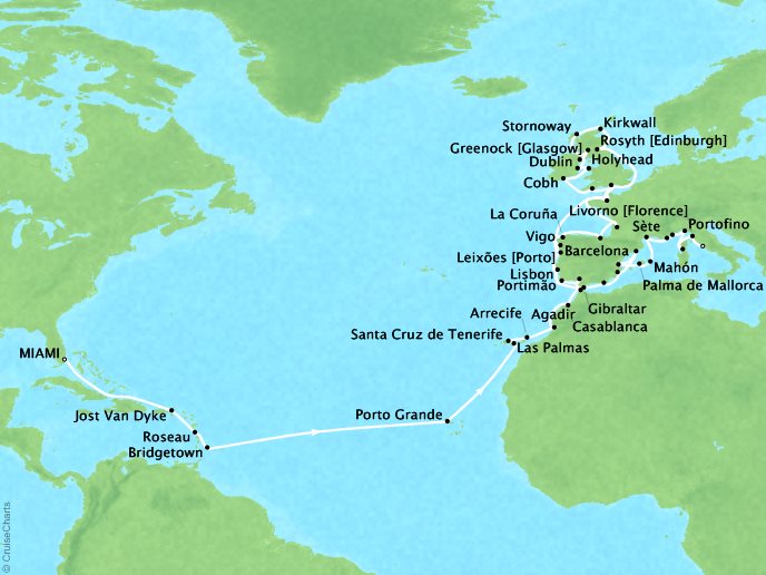 Oceania Cruises - Seafarer's Inspiration (60 days)