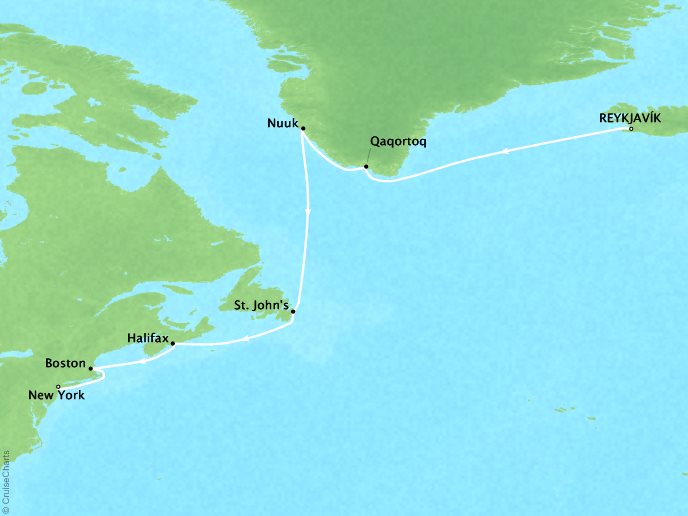 Silversea Cruises Reykjavík to New York, Ny (17 days) Virtuoso